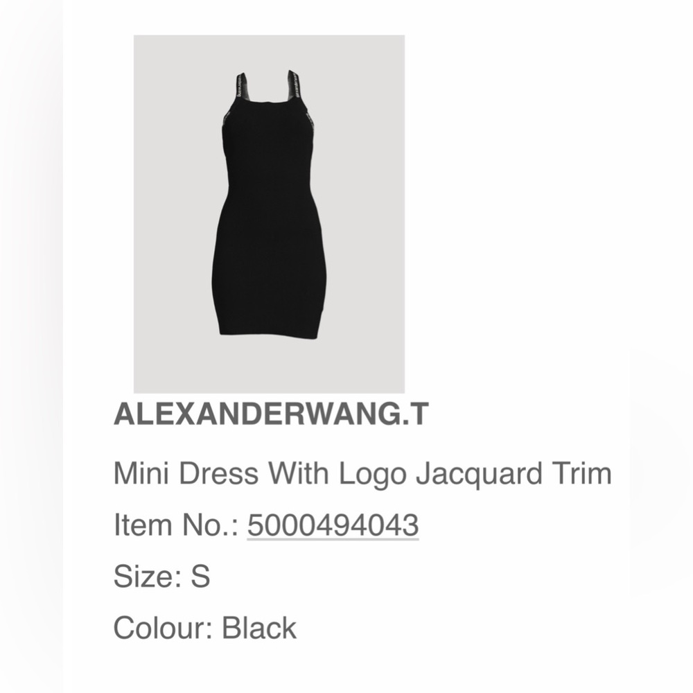 Alexander Wang Brand New Black Logo-Trim mini dress